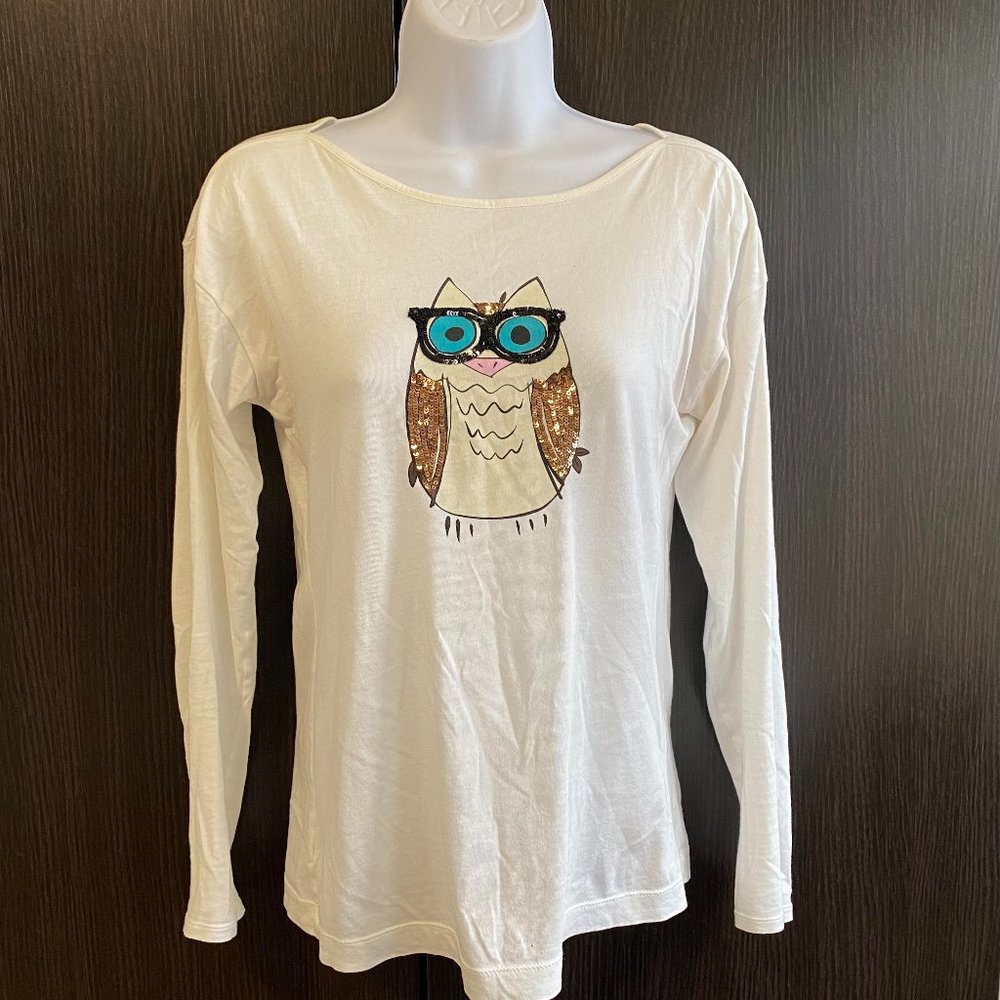 LOFT Owl Long Sleeve Tee